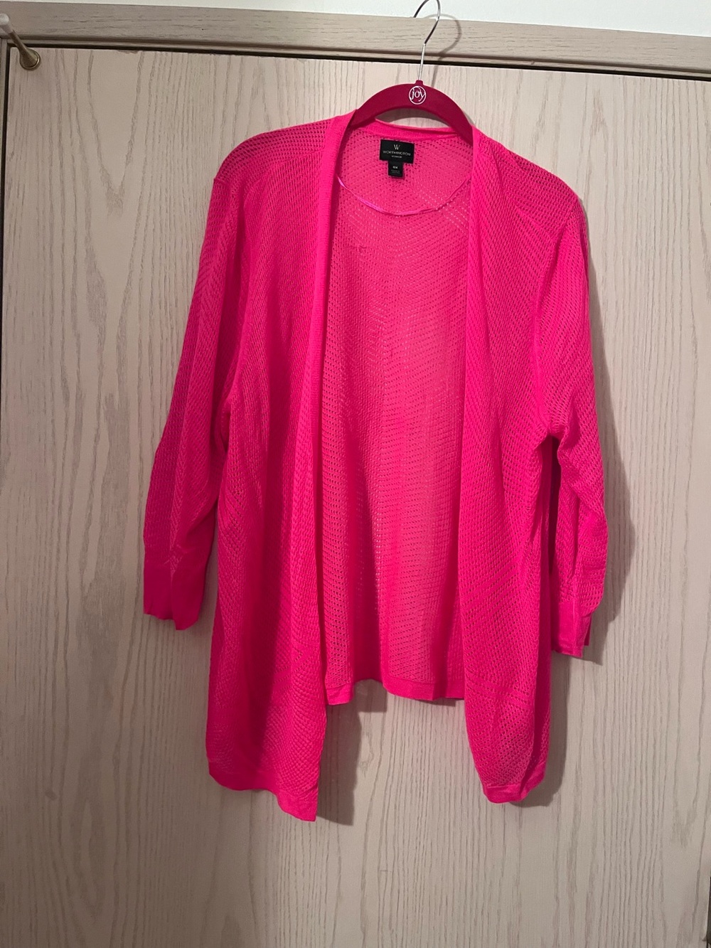 Worthington Lightweight Open-Front Cardigan - Hot Pink